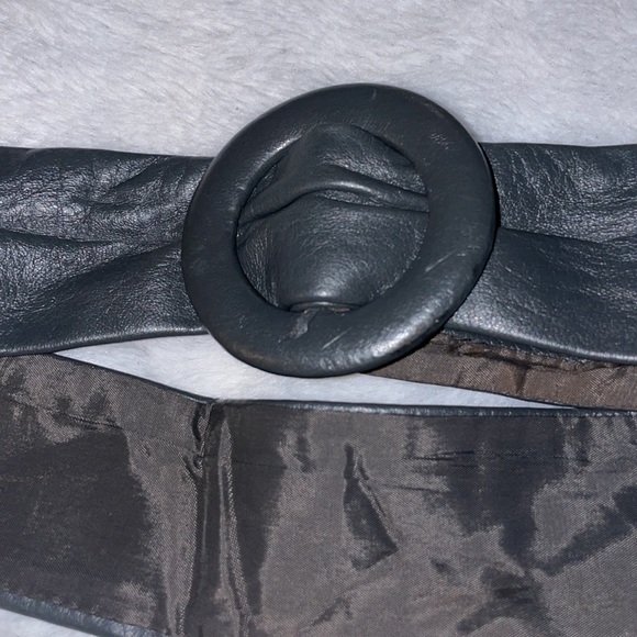 Leather gray belt main image 2